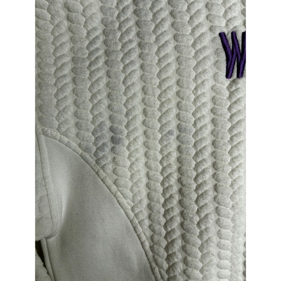 Pressbox Washington Huskies Roxbury Quilted Sweatshirt White Womens S 65H19TF1 - Picture 3 of 14